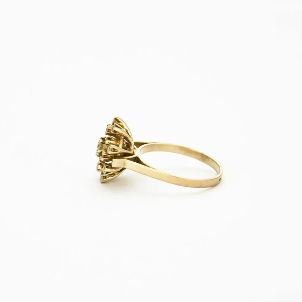 Bague marguerite diamants double halo