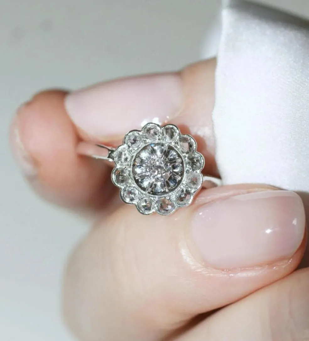 Bague Marguerite Diamants Art Déco