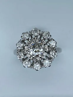 Bague marguerite, diamants