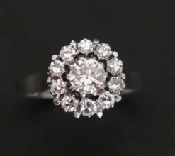 Bague Marguerite Diamants et Or Blanc