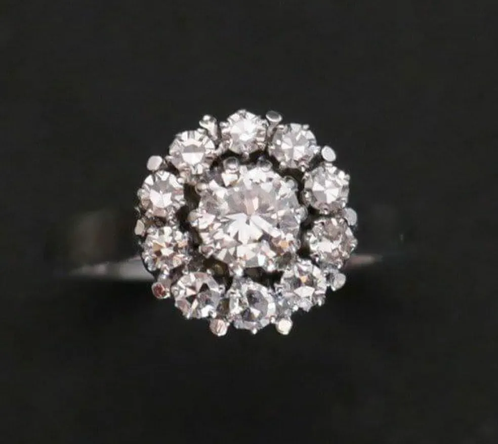 Bague Marguerite Diamants et Or Blanc
