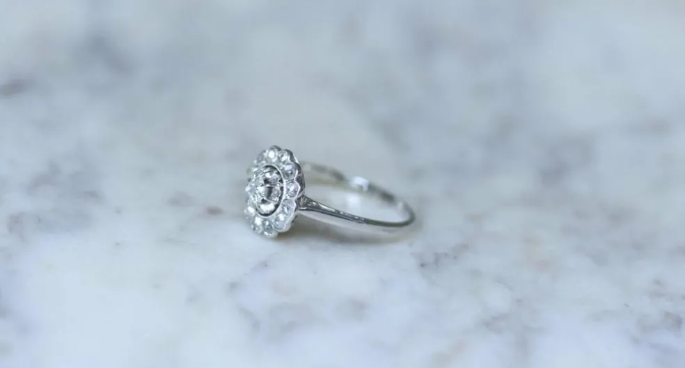 Bague Marguerite Diamants Art Déco