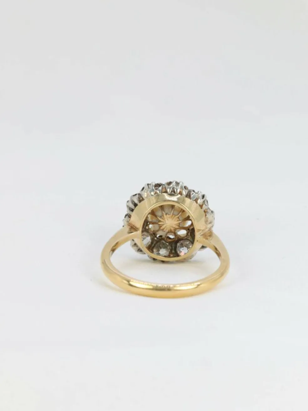 Bague marguerite diamants, perle fine