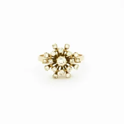 Bague marguerite diamants double halo