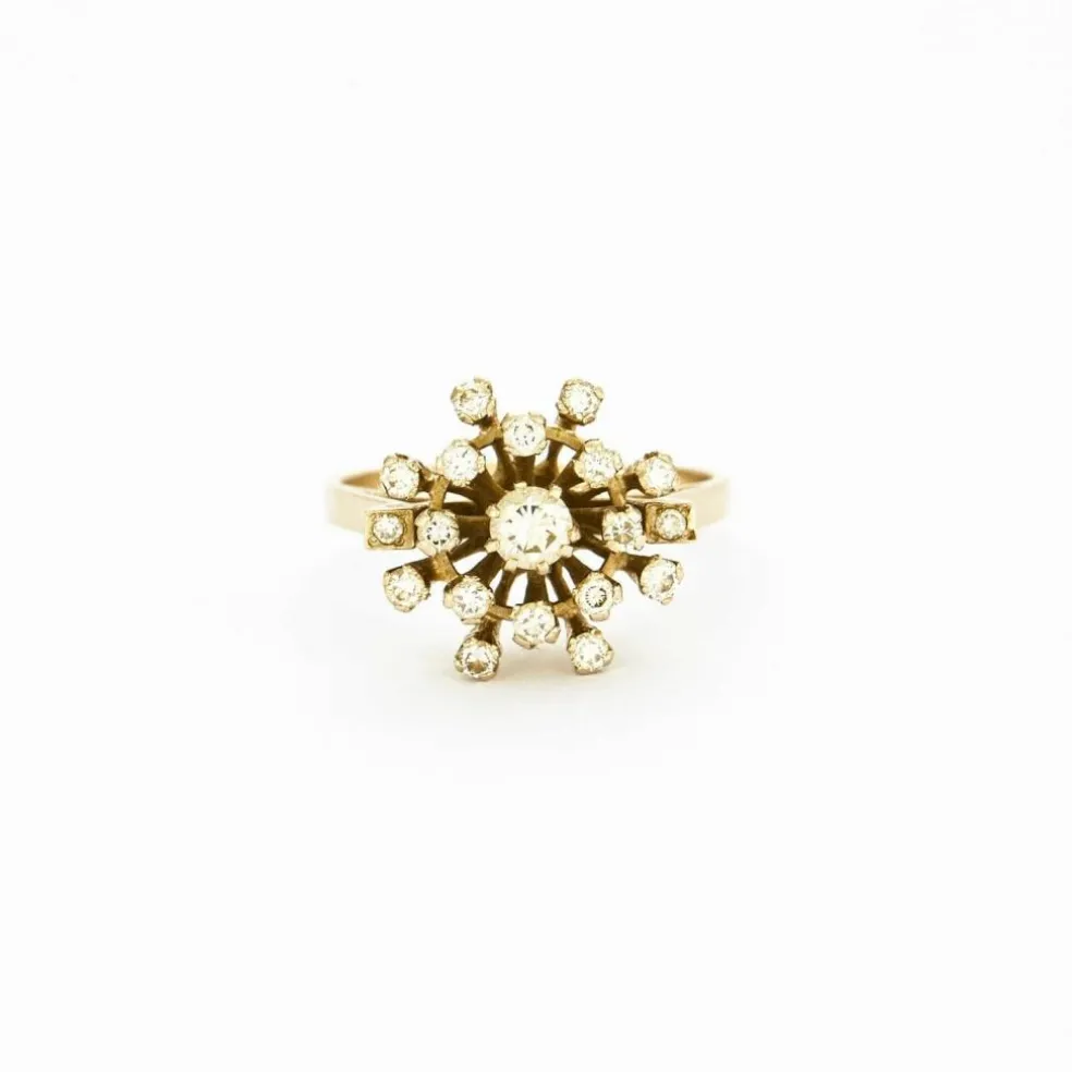Bague marguerite diamants double halo