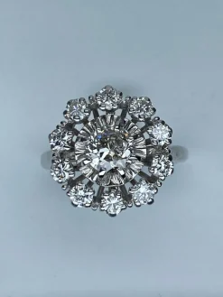 Bague marguerite, diamants