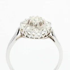 Bague marguerite diamants or blanc
