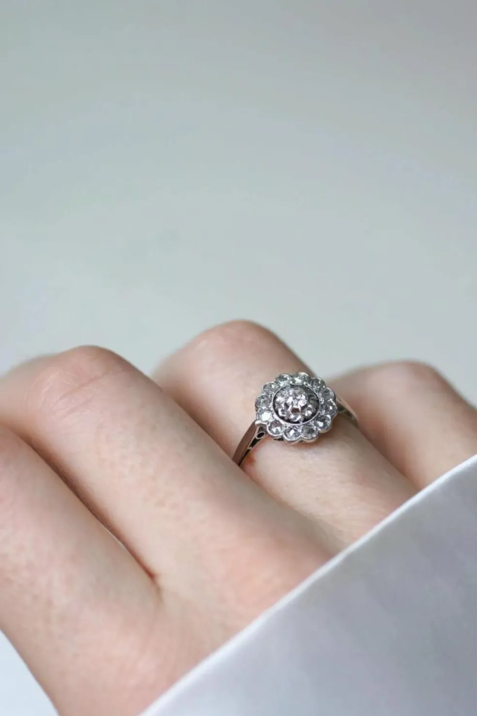 Bague Marguerite Diamants Art Déco