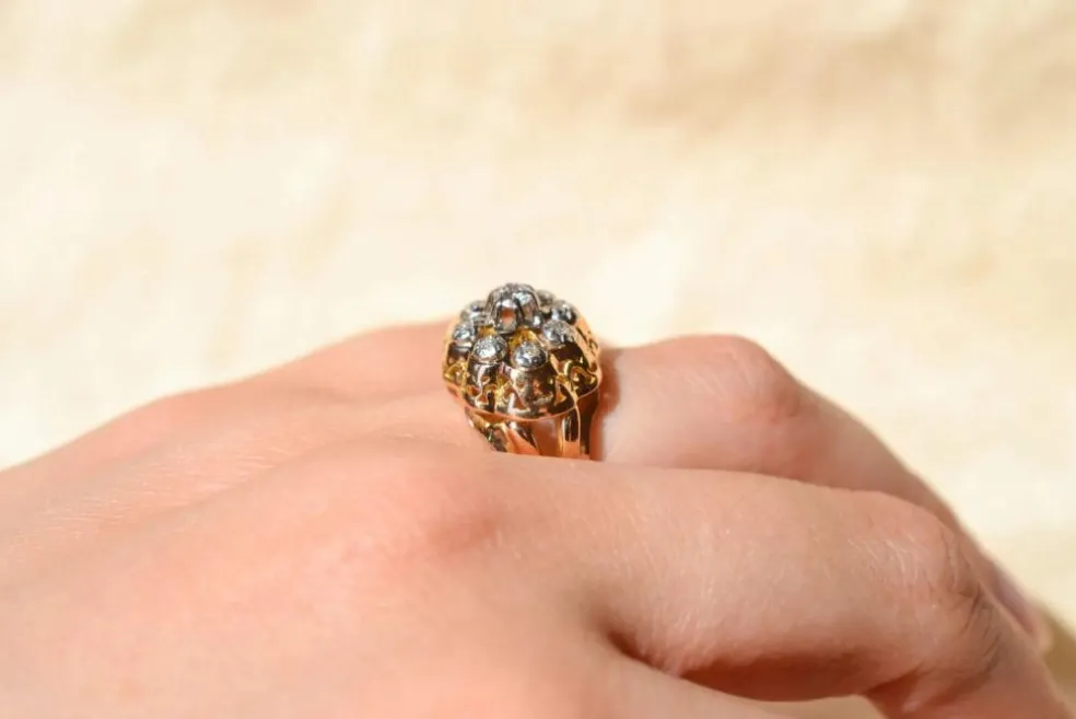 Bague Marguerite dôme Diamants