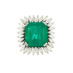 Bague Marguerite Emeraude Colombie 13 carats