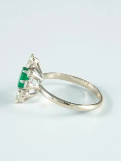 Bague Marguerite Emeraude et diamants