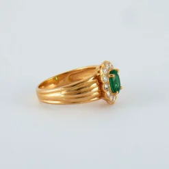 Bague Marguerite Emeraude Diamants