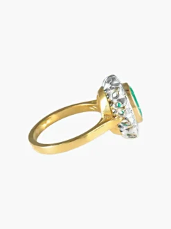 Bague Marguerite Emeraude et Diamants
