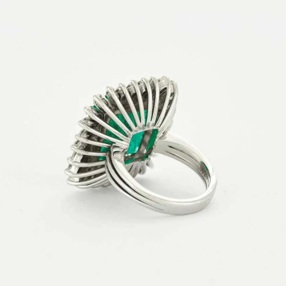 Bague Marguerite Emeraude Colombie 13 carats