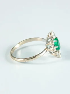 Bague Marguerite Emeraude et diamants