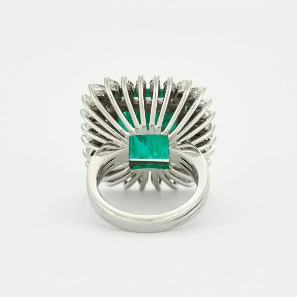 Bague Marguerite Emeraude Colombie 13 carats