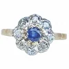 Bague marguerite en or blanc en saphir et diamants