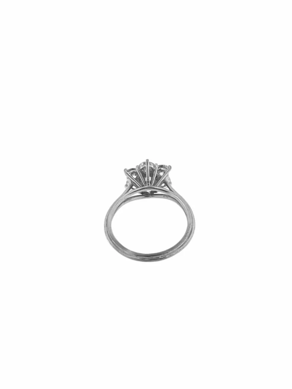 Bague marguerite en or blanc certifiée HRD avec diamants naturels de 1,10 carat