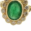 Bague Marguerite en or jaune 18 carats émeraude et diamants