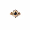 Bague Marguerite en or jaune saphir et diamants