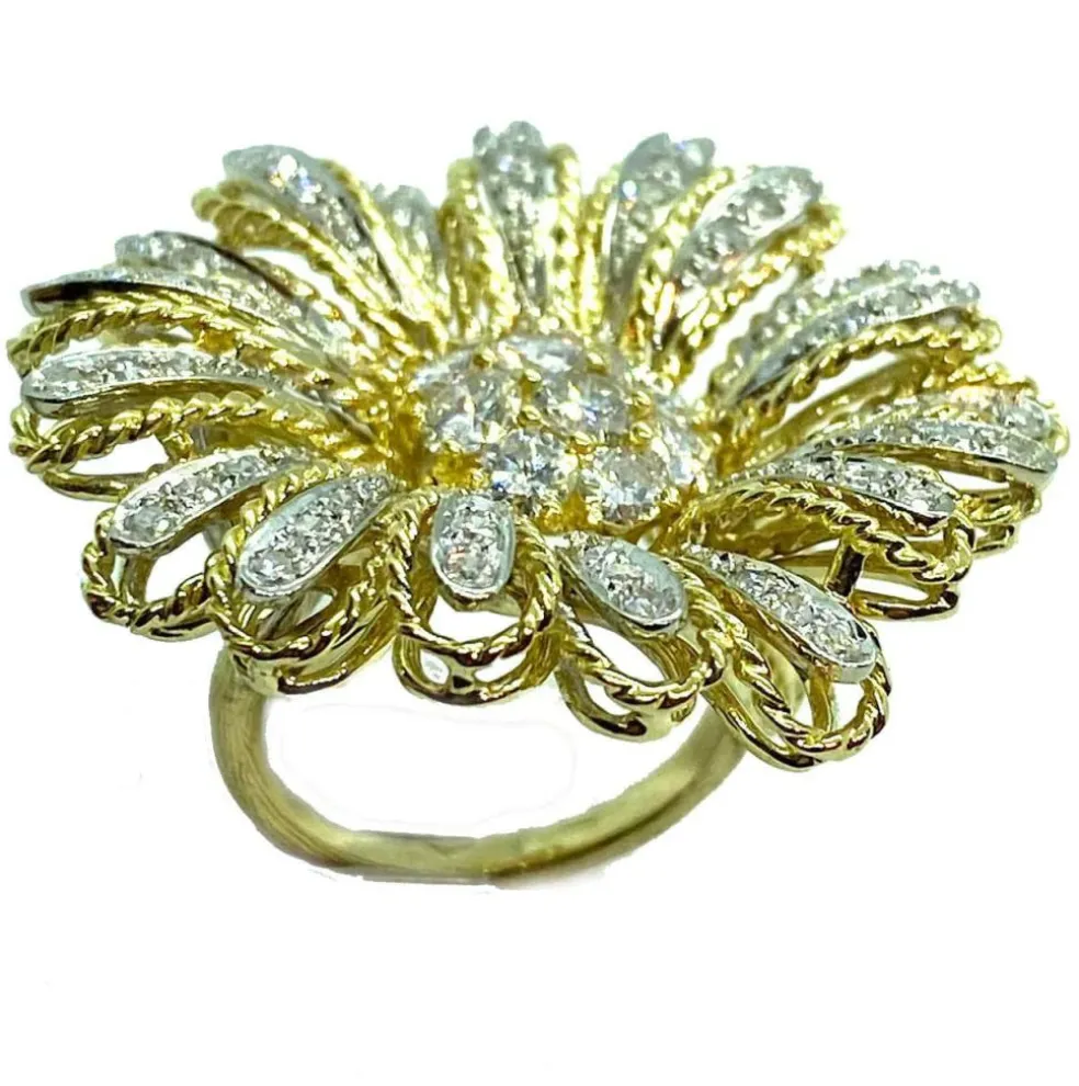 Bague marguerite en or jaune
