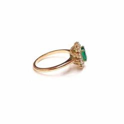 Bague marguerite émeraude et diamant