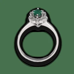Bague Marguerite Émeraude Marquise Diamants