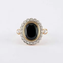 Bague Marguerite Onyx Diamants
