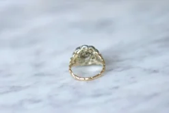 Bague marguerite or, argent, diamants