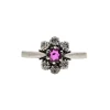 Bague marguerite or blanc rubis