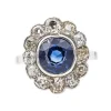 Bague Marguerite Or blanc Saphir