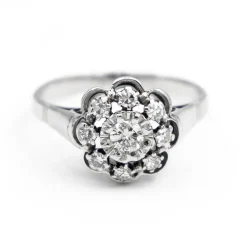 Bague Marguerite Or blanc Diamant