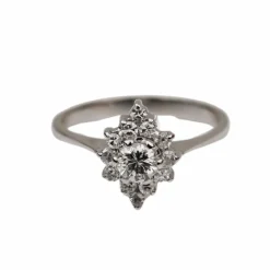 Bague Marguerite Or blanc Diamants