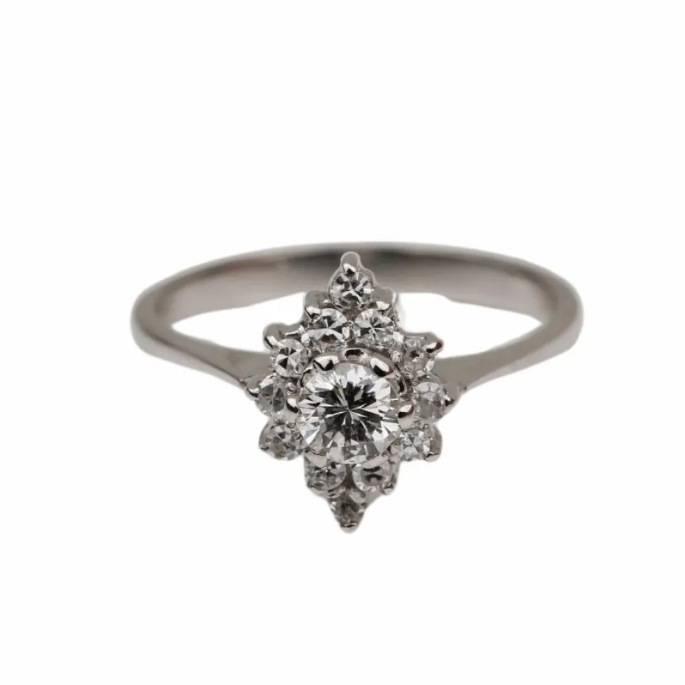 Bague Marguerite Or blanc Diamants