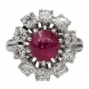 Bague Marguerite Or blanc Rubis