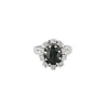 Bague marguerite or blanc, saphir et diamants