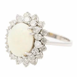 Bague Marguerite Or Blanc Opale