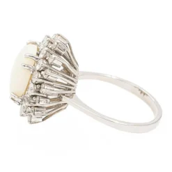 Bague Marguerite Or Blanc Opale