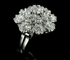 Bague marguerite or blanc diamants