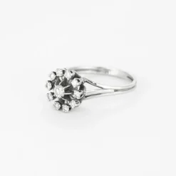 Bague marguerite or blanc et diamant