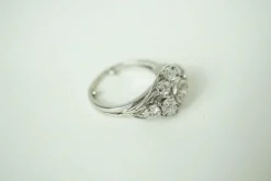 Bague marguerite or blanc diamants