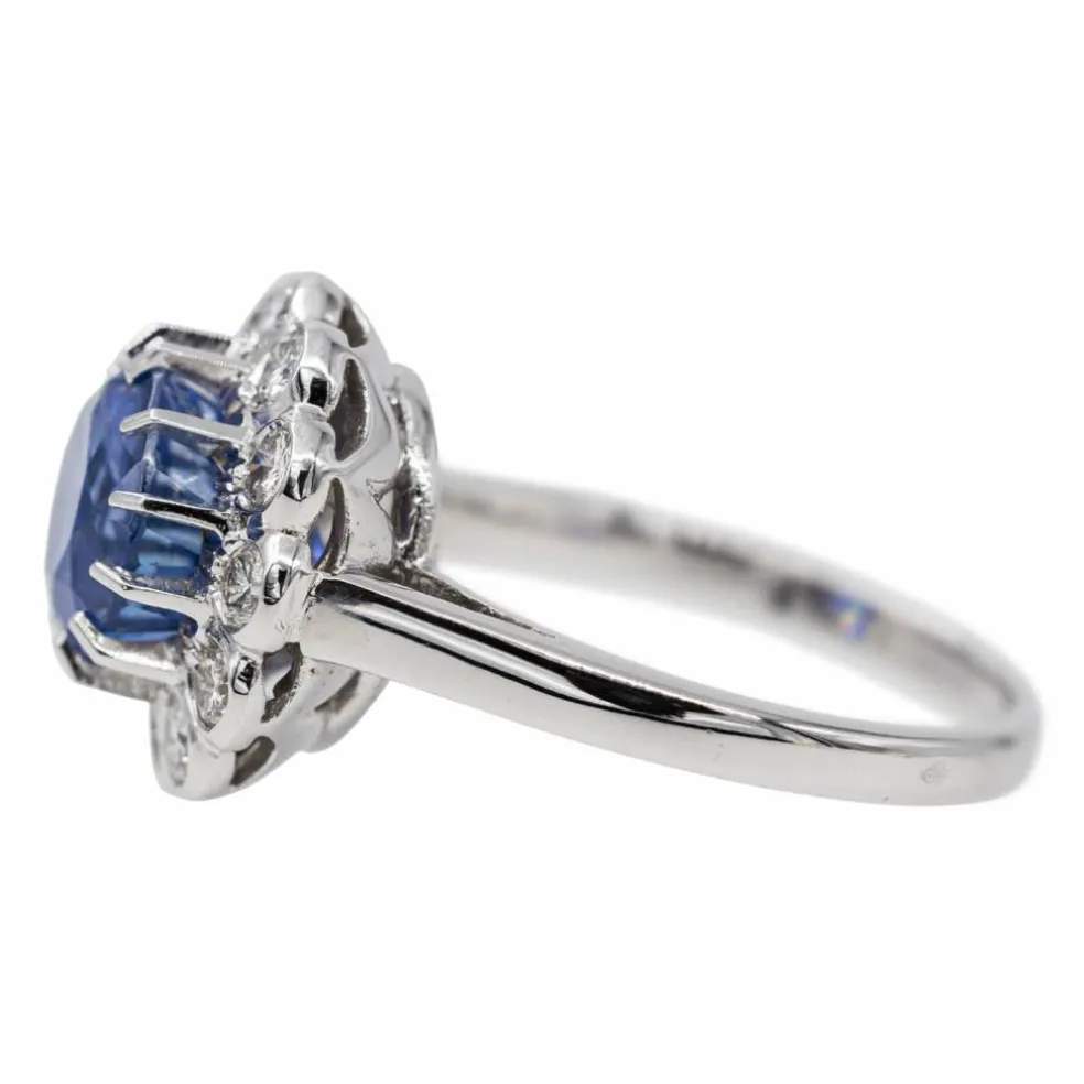 Bague Marguerite Or blanc Saphir