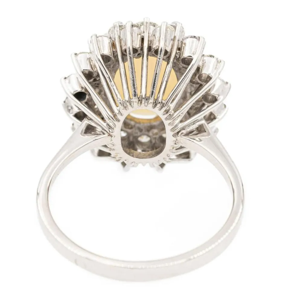 Bague Marguerite Or Blanc Opale