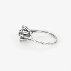 Bague marguerite or blanc et diamant