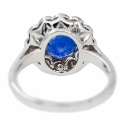 Bague Marguerite Or blanc Saphir