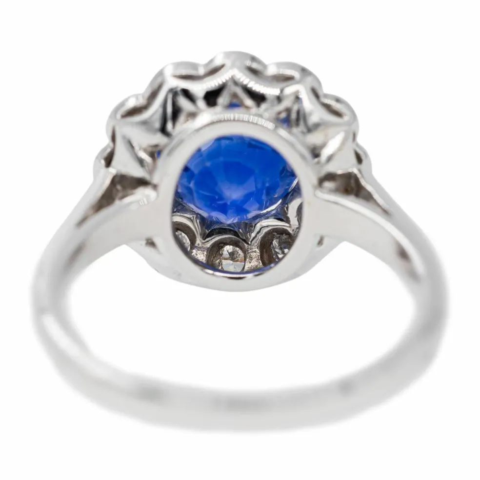 Bague Marguerite Or blanc Saphir