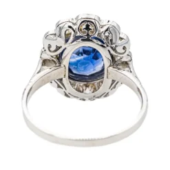Bague Marguerite Or blanc Saphir