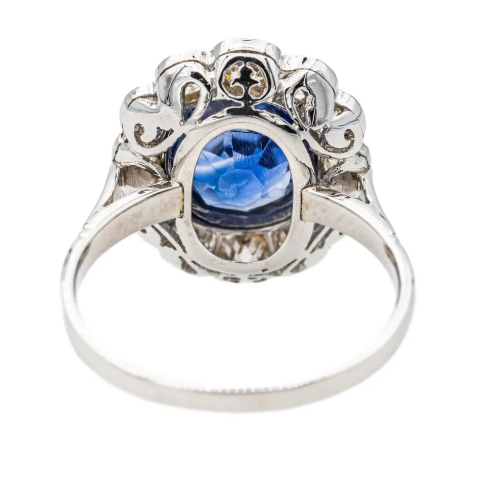 Bague Marguerite Or blanc Saphir