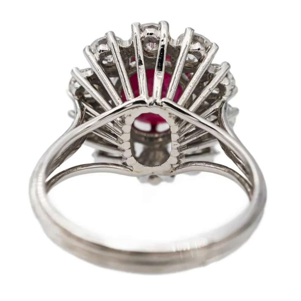 Bague Marguerite Or blanc Rubis