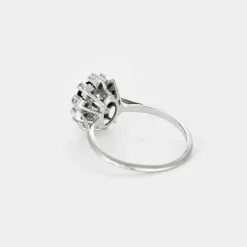 Bague marguerite or blanc et saphir